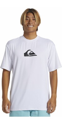 2024 Quiksilver Mens Everyday Surf UV50 Kortrmad Surf T-shirt AQYWR03135 - White / White